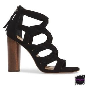 Splendid Bartlett Angled Cage Heels Black NEW Sexy NWOB